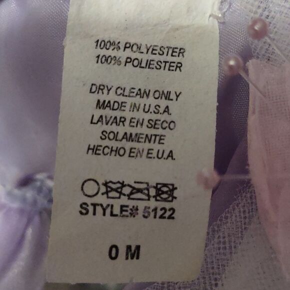 Lavender White Purple Infant Satin Tulle Applique Tutu Dress Pearl Floral Accent - Picture 7 of 11